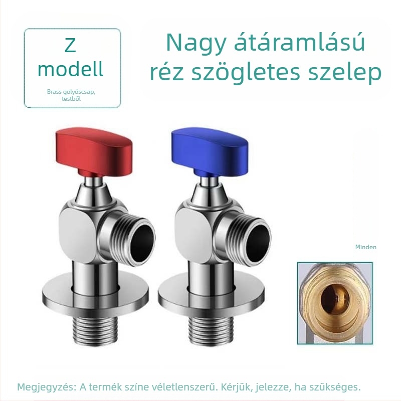304 rozsdamentes acél három-utas szögletes szelep, falba épített, WC-hez, vízmelegítőhöz és csaphoz, működési nyomás 0.8 MPa
