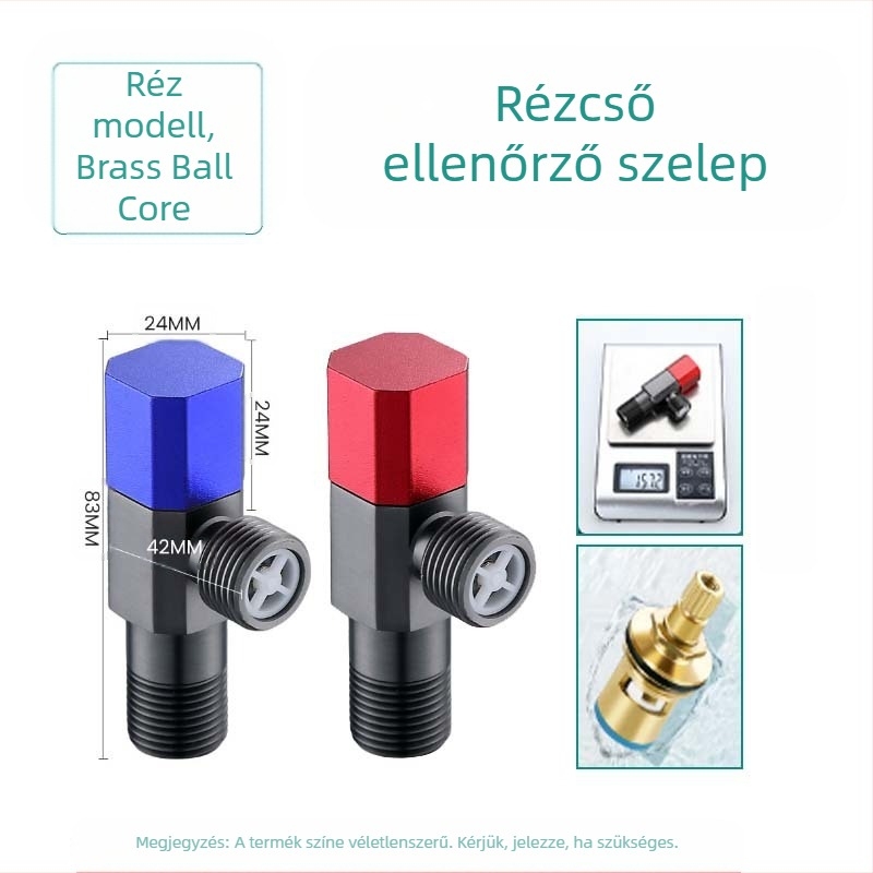 304 rozsdamentes acél három-utas szögletes szelep, falba épített, WC-hez, vízmelegítőhöz és csaphoz, működési nyomás 0.8 MPa