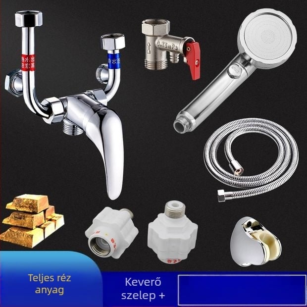 Elektromos vízmelegítő keverőcsap zuhanyozáshoz — U-alakú keverő, modell 88543, stílus modern egyszerűség