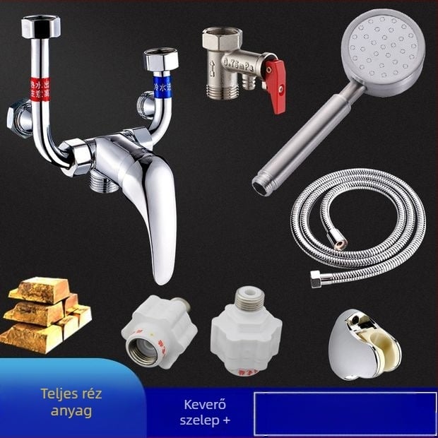 Elektromos vízmelegítő keverőcsap zuhanyozáshoz — U-alakú keverő, modell 88543, stílus modern egyszerűség