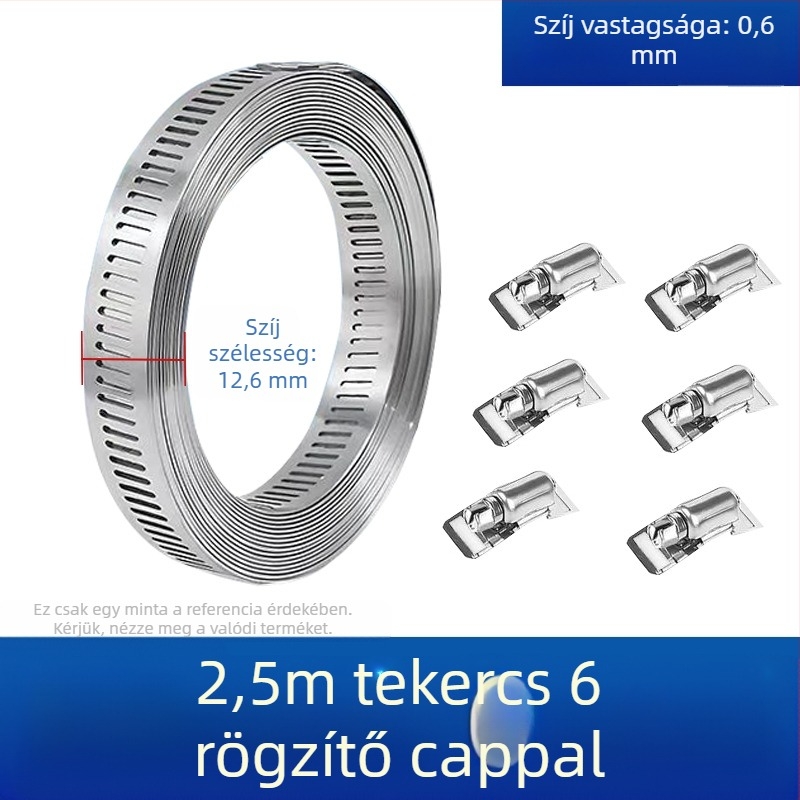 304 rozsdamentes acél torokszalag, átfúrt dizájn, DIY-barát, állítható rögzítő átmérő, Mingshi
