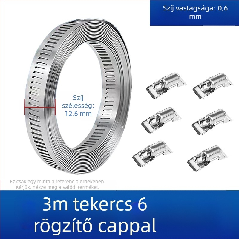 304 rozsdamentes acél torokszalag, átfúrt dizájn, DIY-barát, állítható rögzítő átmérő, Mingshi