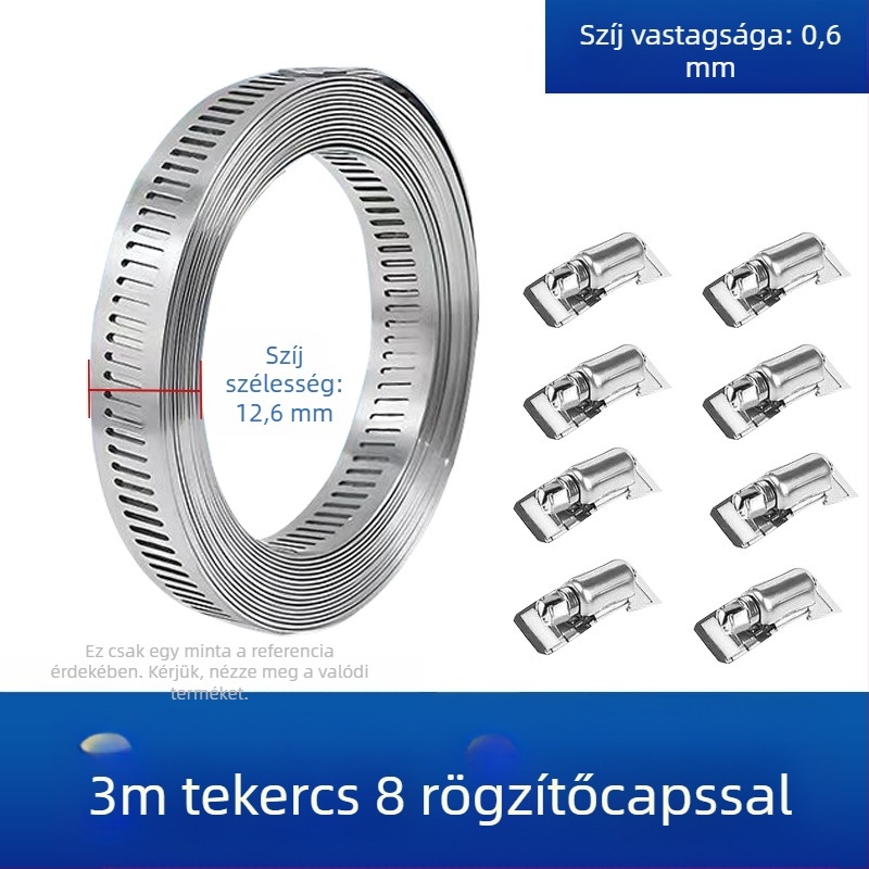 304 rozsdamentes acél torokszalag, átfúrt dizájn, DIY-barát, állítható rögzítő átmérő, Mingshi
