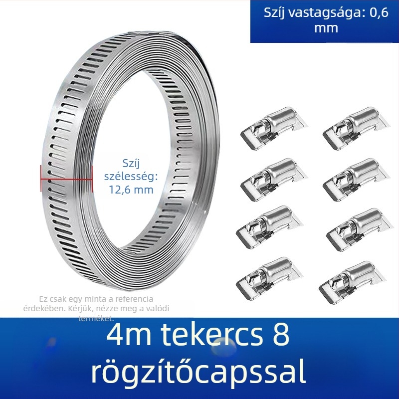 304 rozsdamentes acél torokszalag, átfúrt dizájn, DIY-barát, állítható rögzítő átmérő, Mingshi