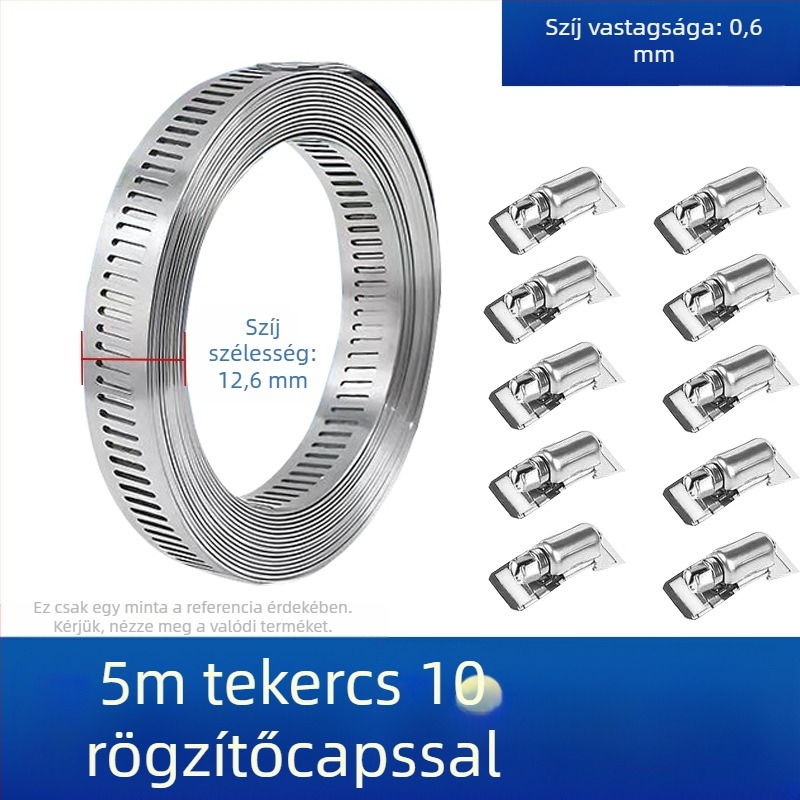 304 rozsdamentes acél torokszalag, átfúrt dizájn, DIY-barát, állítható rögzítő átmérő, Mingshi