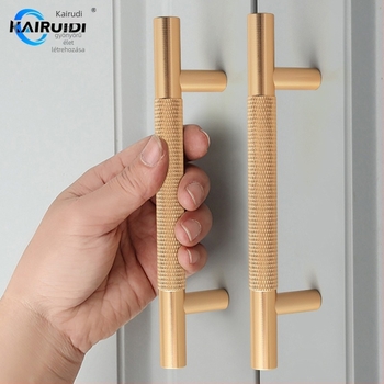 Gardrobajtó és szekrényajtó fogantyú, alumíniumötvözet, felületkezelés: elektroplating, modell 9005, márka Kairuiti, modern minimalist stílus, könnyű luxus