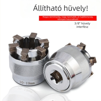 Többfunkciós dugókulcs készlet gyors racsnis mechanizmussal, dupla fejű, állítható végződések (metrikus, szerszámacél, krómozott bevonat)