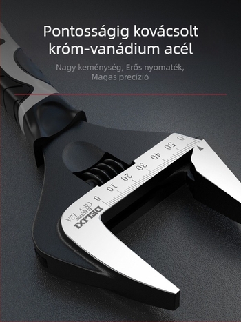 Állítható csavarkulcs nagy nyílással, többfunkciós kéziszerszám, króm-vanádium acél