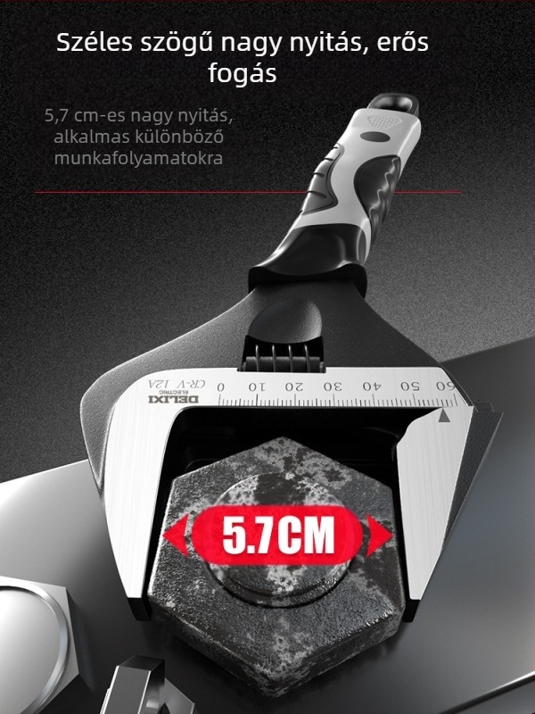 Állítható csavarkulcs nagy nyílással, többfunkciós kéziszerszám, króm-vanádium acél