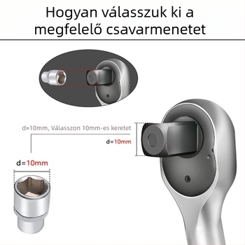 Racsnis nyomatékkulcs készlet, 8 darabos, króm-vanádium acélból, polírozott felület, precizítás ±3