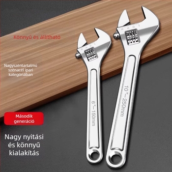 Állítható kulcs nagy nyílással, multifunkcionális fürdő- és csőkulcs, kézi javító eszközök | Márka: Other; Anyag: magas széntartalmú acél; Típus: mozgó kulcs