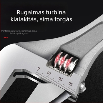 Állítható kulcs nagy nyílással, multifunkcionális fürdő- és csőkulcs, kézi javító eszközök | Márka: Other; Anyag: magas széntartalmú acél; Típus: mozgó kulcs