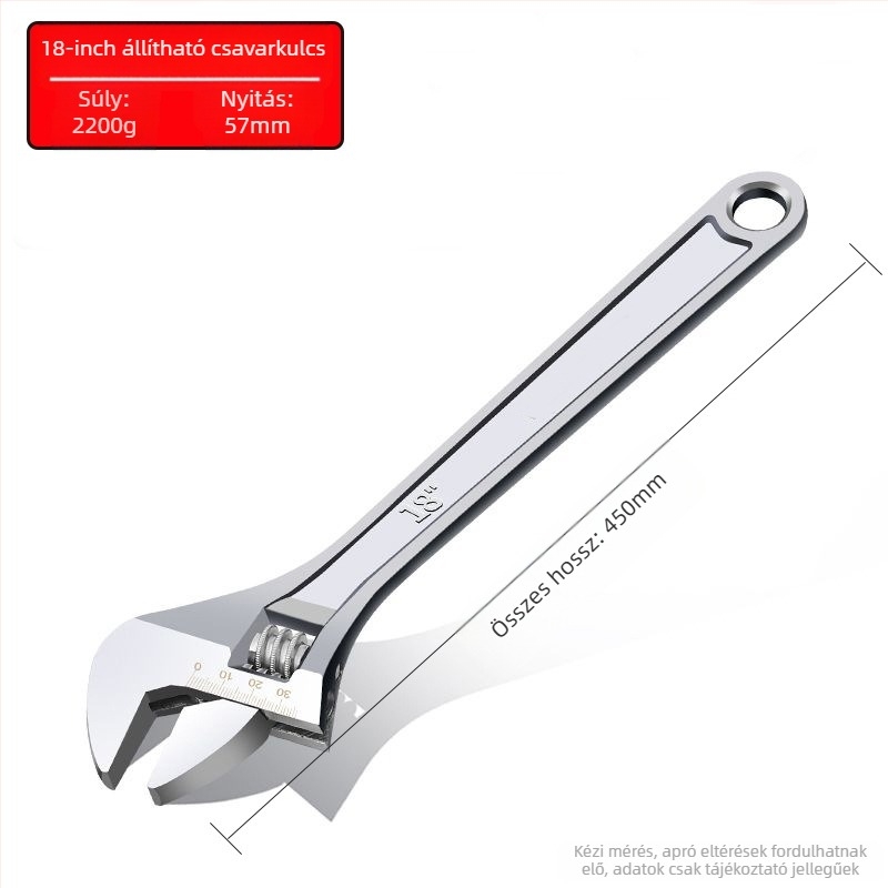 Állítható kulcs nagy nyílással, multifunkcionális fürdő- és csőkulcs, kézi javító eszközök | Márka: Other; Anyag: magas széntartalmú acél; Típus: mozgó kulcs