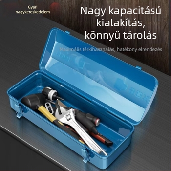 Fém szerszámtartó doboz, hordozható, többfunkciós, háztartási és autós tároláshoz, univerzális autóreparációhoz