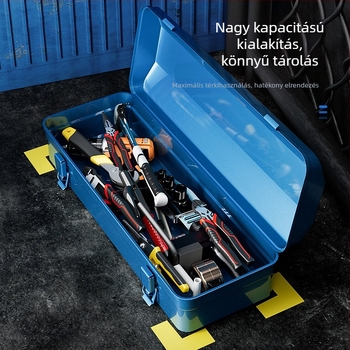 Fém szerszámtartó doboz, hordozható, többfunkciós, háztartási és autós tároláshoz, univerzális autóreparációhoz