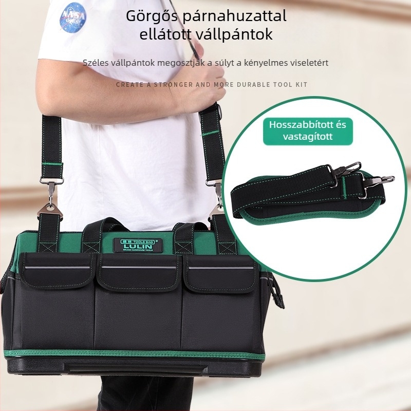 Green Forest Oxford anyagú táska univerzális, kültéri, elektromos és hardver használatra; hordozható, egy vállra illő stílus; teherbírás 30 kg