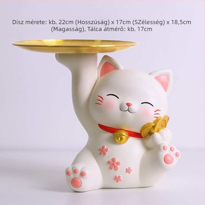Lamio rezin Maneki-Neko dísz a bejárathoz kulcstartóval, otthoni dekor, kínai stílus
