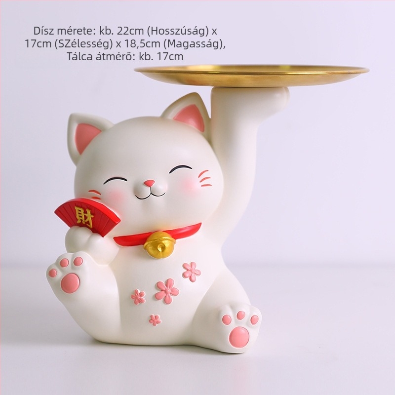 Lamio rezin Maneki-Neko dísz a bejárathoz kulcstartóval, otthoni dekor, kínai stílus