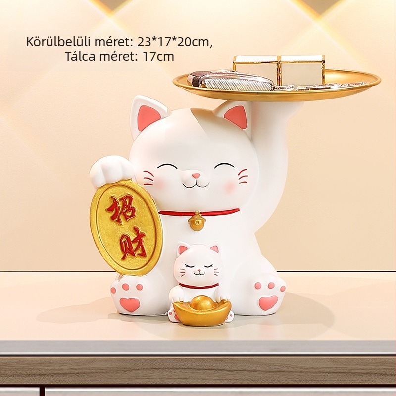 Lamio rezin Maneki-Neko dísz a bejárathoz kulcstartóval, otthoni dekor, kínai stílus