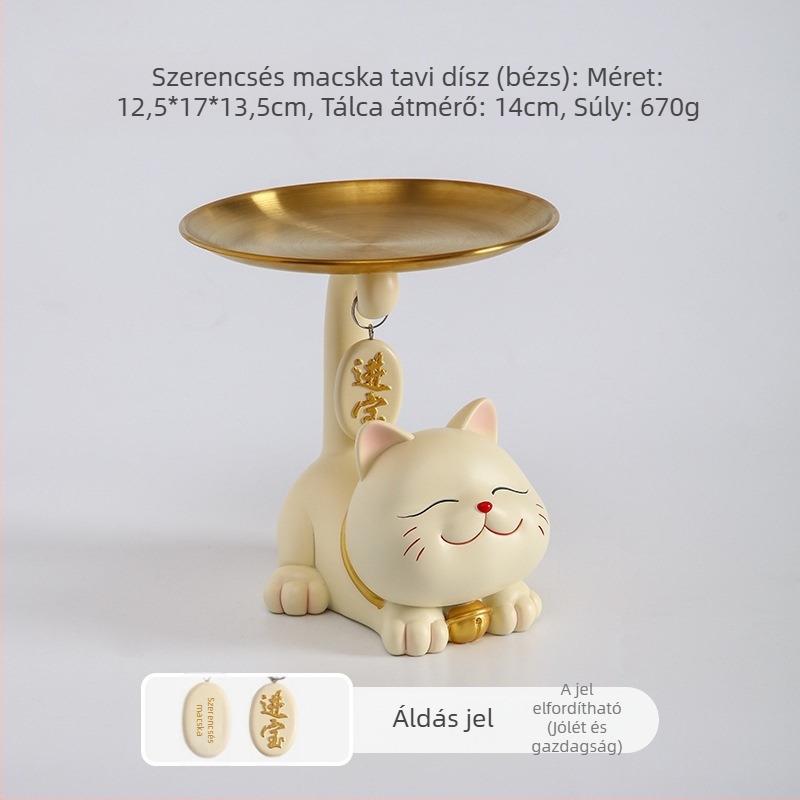 Lamio rezin Maneki-Neko dísz a bejárathoz kulcstartóval, otthoni dekor, kínai stílus