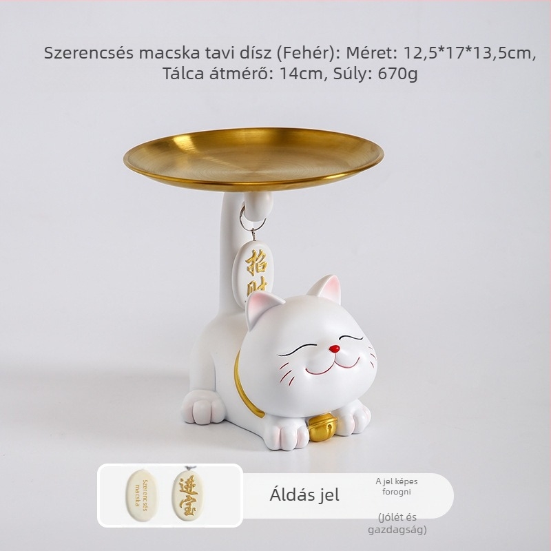Lamio rezin Maneki-Neko dísz a bejárathoz kulcstartóval, otthoni dekor, kínai stílus