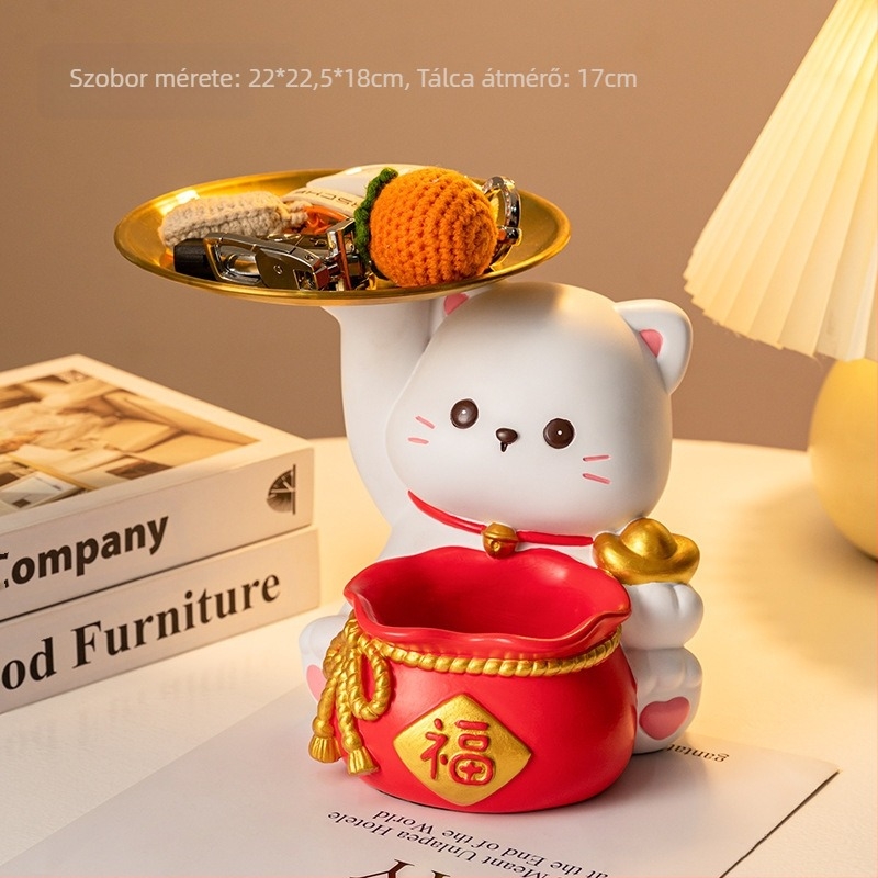 Lamio rezin Maneki-Neko dísz a bejárathoz kulcstartóval, otthoni dekor, kínai stílus