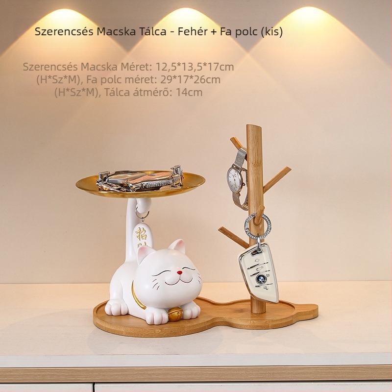Lamio rezin Maneki-Neko dísz a bejárathoz kulcstartóval, otthoni dekor, kínai stílus