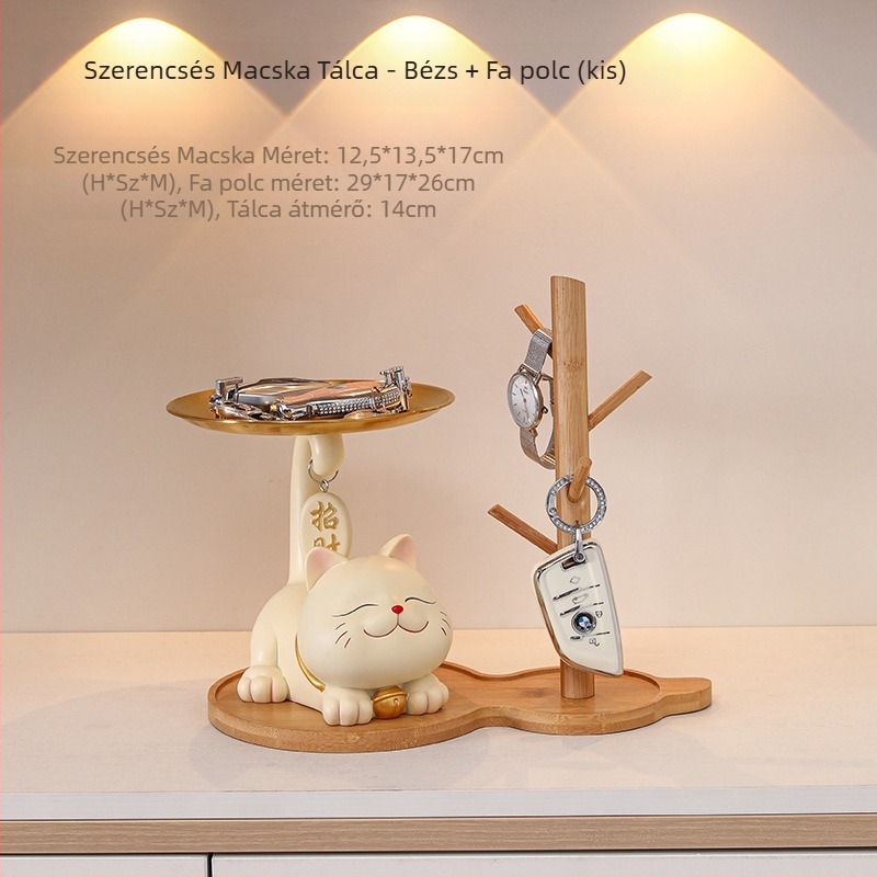 Lamio rezin Maneki-Neko dísz a bejárathoz kulcstartóval, otthoni dekor, kínai stílus