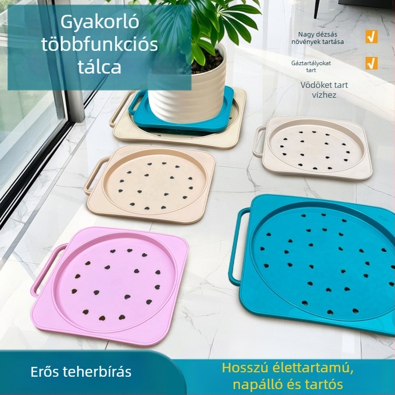 Műanyag mobil tárolóállvány gázpalackokhoz – padlóra szerelhető, 1 szintű, sokoldalú rendező kerthez, erkélyre, konyhába, mosókonyhába