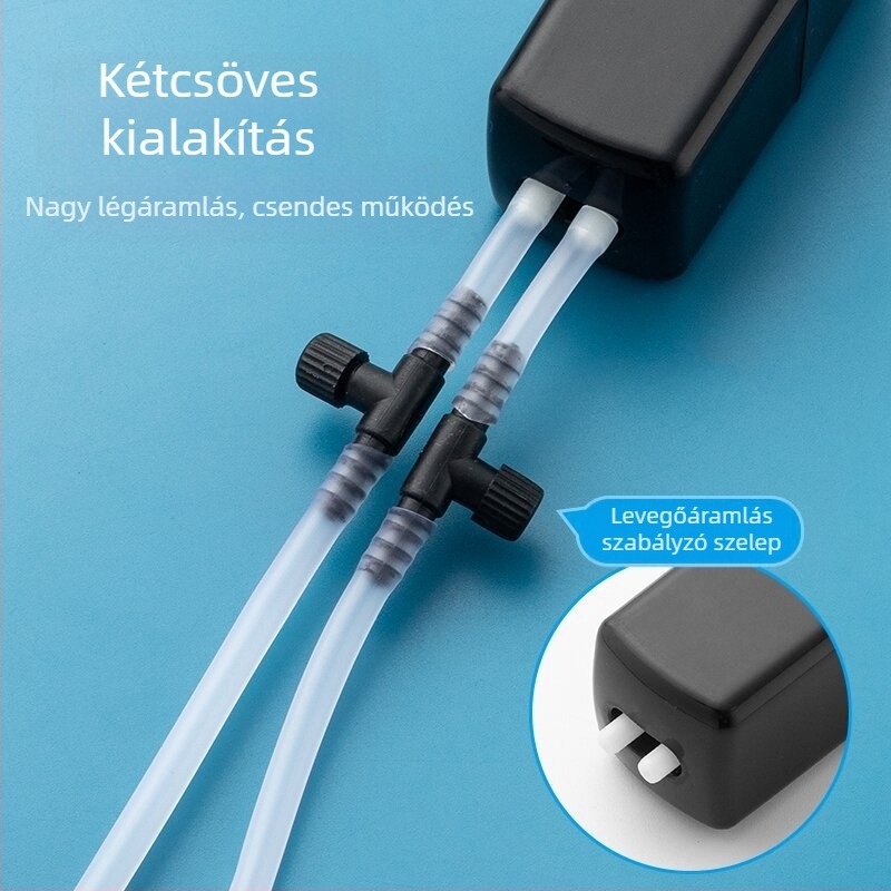 Bao shangya USB kétlyukú akváriumi levegőztető, hordozható belső/kültéri használatra, kettős fejű, modell 370, tömeg 150 g, Import: Nem, Engedélyezett magánmárkák: Nem