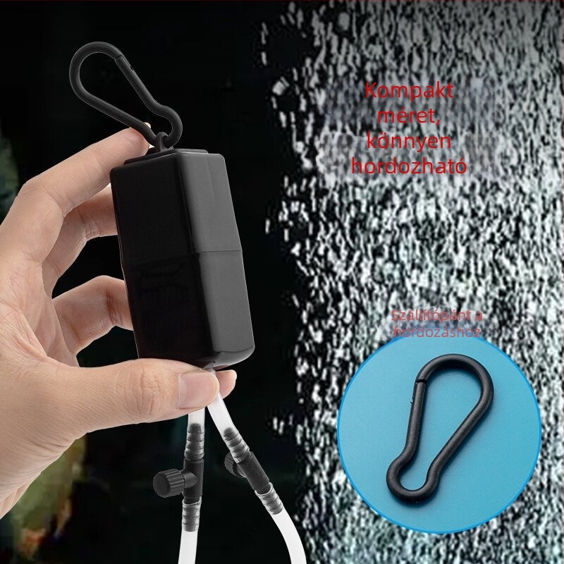 Bao shangya USB kétlyukú akváriumi levegőztető, hordozható belső/kültéri használatra, kettős fejű, modell 370, tömeg 150 g, Import: Nem, Engedélyezett magánmárkák: Nem