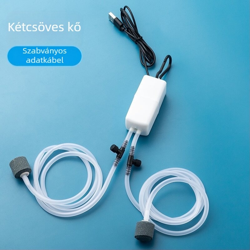 Bao shangya USB kétlyukú akváriumi levegőztető, hordozható belső/kültéri használatra, kettős fejű, modell 370, tömeg 150 g, Import: Nem, Engedélyezett magánmárkák: Nem