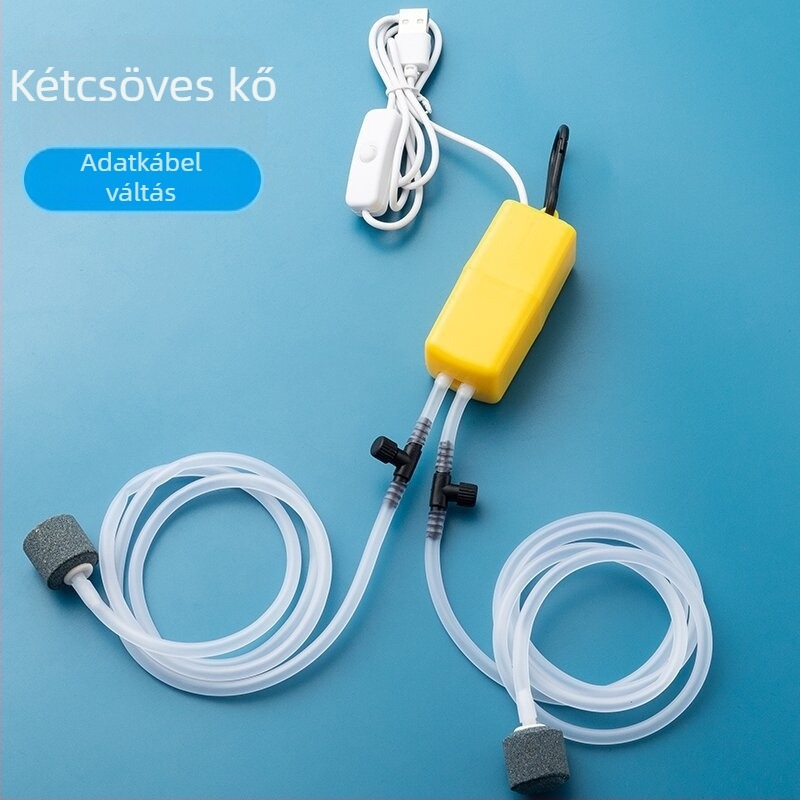 Bao shangya USB kétlyukú akváriumi levegőztető, hordozható belső/kültéri használatra, kettős fejű, modell 370, tömeg 150 g, Import: Nem, Engedélyezett magánmárkák: Nem