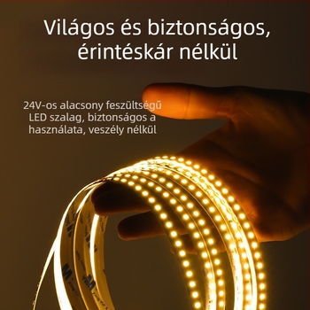 Lineáris monokróm LED-szalag, öntapadó, 12V, 120 LED, 2835 SMD