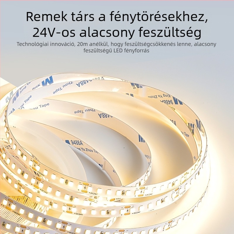 Lineáris monokróm LED-szalag, öntapadó, 12V, 120 LED, 2835 SMD