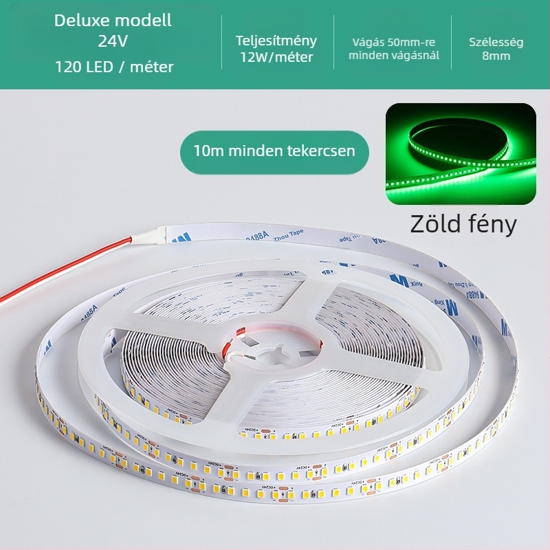 Lineáris monokróm LED-szalag, öntapadó, 12V, 120 LED, 2835 SMD