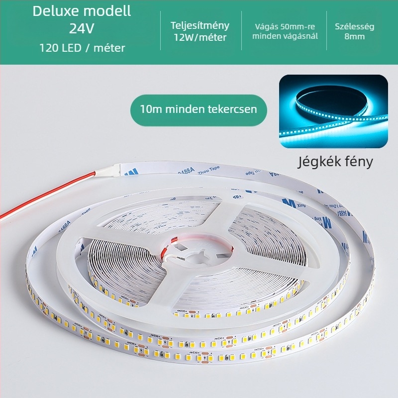 Lineáris monokróm LED-szalag, öntapadó, 12V, 120 LED, 2835 SMD