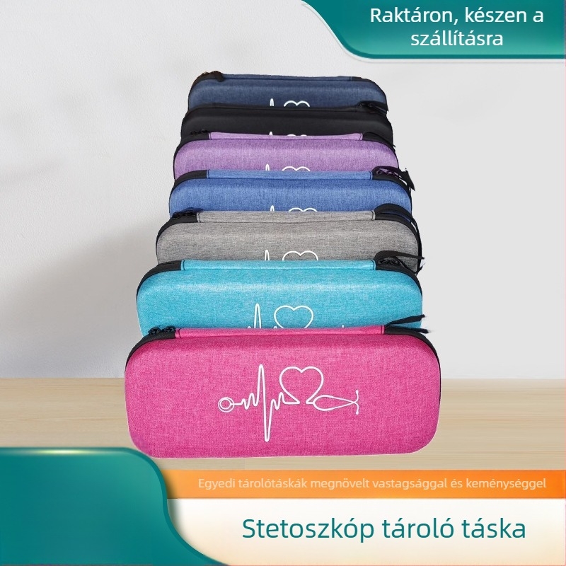 Sztetoszkóp tároló táska, modell XC; Anyag: 600D Snowflake Oxford anyag; Teherbírás: 5 kg; Folyamat: Offset nyomtatás; Használat: Sztetoszkóp csomagolása
