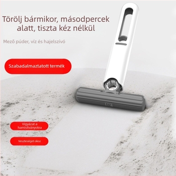 Összecsukható spin-mop háztartási használatra ökológiai szivacsfejjel és műanyag rúddal; száradási arány 80–90%; korrózióállóság 9.0–9.9