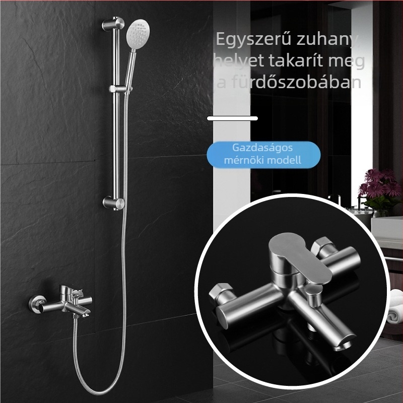 Rozsdamentes acél zuhanykészlet, falra szerelt, keverő kerámiás patronnal, modell S-L005