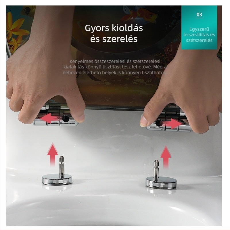 WC-fedél, univerzális vastagított kialakítás, UF gyanta, csillapítóval, stílus Standard, modern egyszerűség, márka Home Now, merev pántok