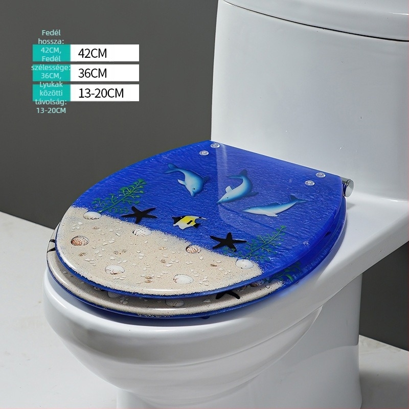 WC-fedél, univerzális vastagított kialakítás, UF gyanta, csillapítóval, stílus Standard, modern egyszerűség, márka Home Now, merev pántok