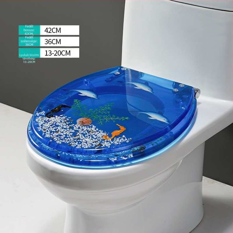 WC-fedél, univerzális vastagított kialakítás, UF gyanta, csillapítóval, stílus Standard, modern egyszerűség, márka Home Now, merev pántok