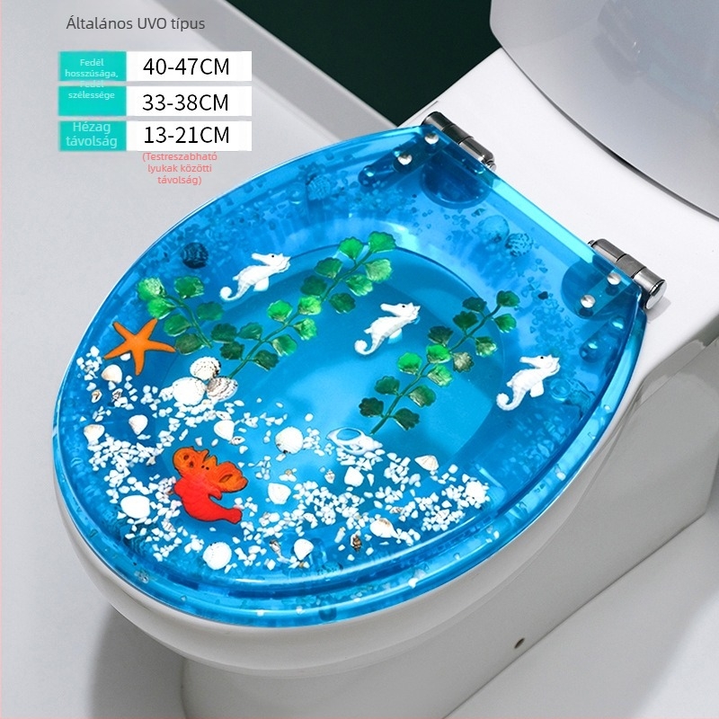 WC-fedél, univerzális vastagított kialakítás, UF gyanta, csillapítóval, stílus Standard, modern egyszerűség, márka Home Now, merev pántok
