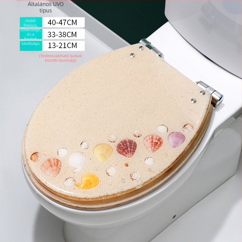 WC-fedél, univerzális vastagított kialakítás, UF gyanta, csillapítóval, stílus Standard, modern egyszerűség, márka Home Now, merev pántok