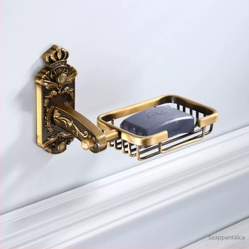 Európai stílusú törölközőtartó készlet fürdőszobához, Space alumínium, falra szerelhető, vintage faragott vasalatokkal