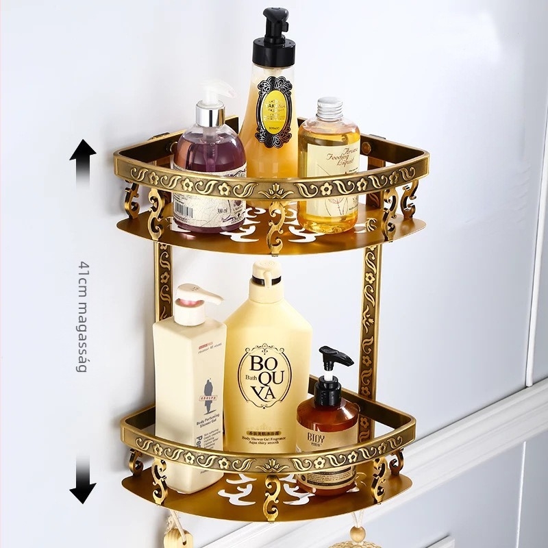 Európai stílusú törölközőtartó készlet fürdőszobához, Space alumínium, falra szerelhető, vintage faragott vasalatokkal