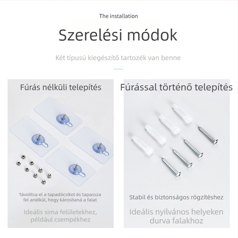 Fali szerelhető papírtörlődoboz — ABS, vízálló, lyukasztás nélküli, modell 6015