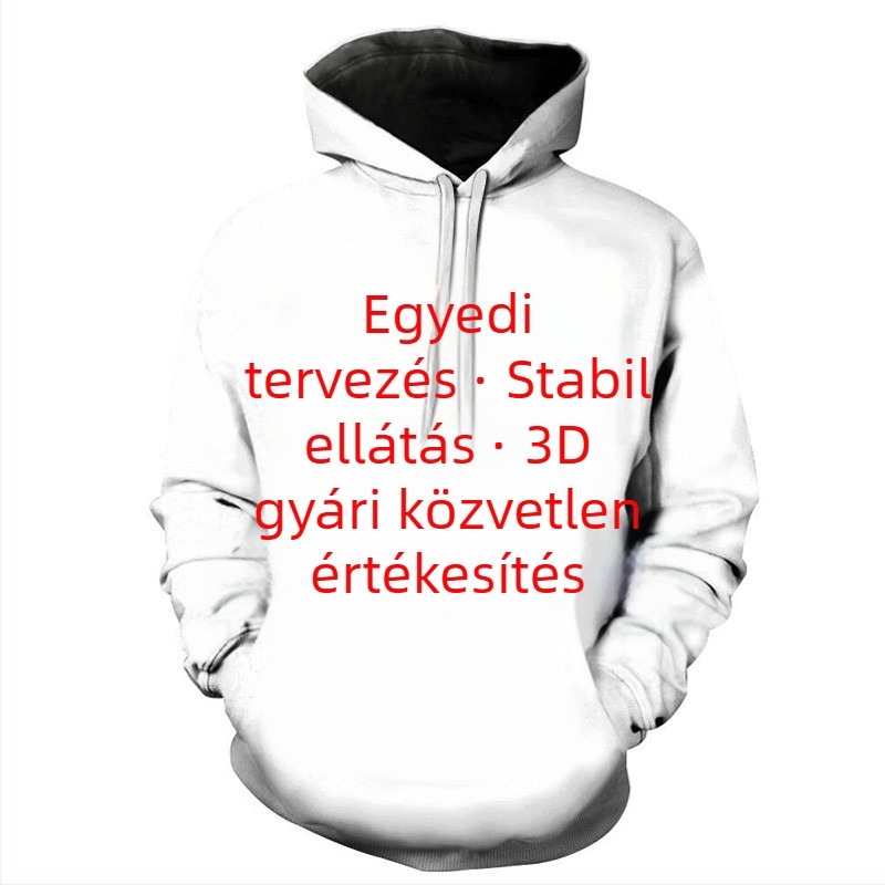 Kapucnis pulóver | Slim fit, 3D állatmintás nyomtatás, kerek nyak, 96% poliészter