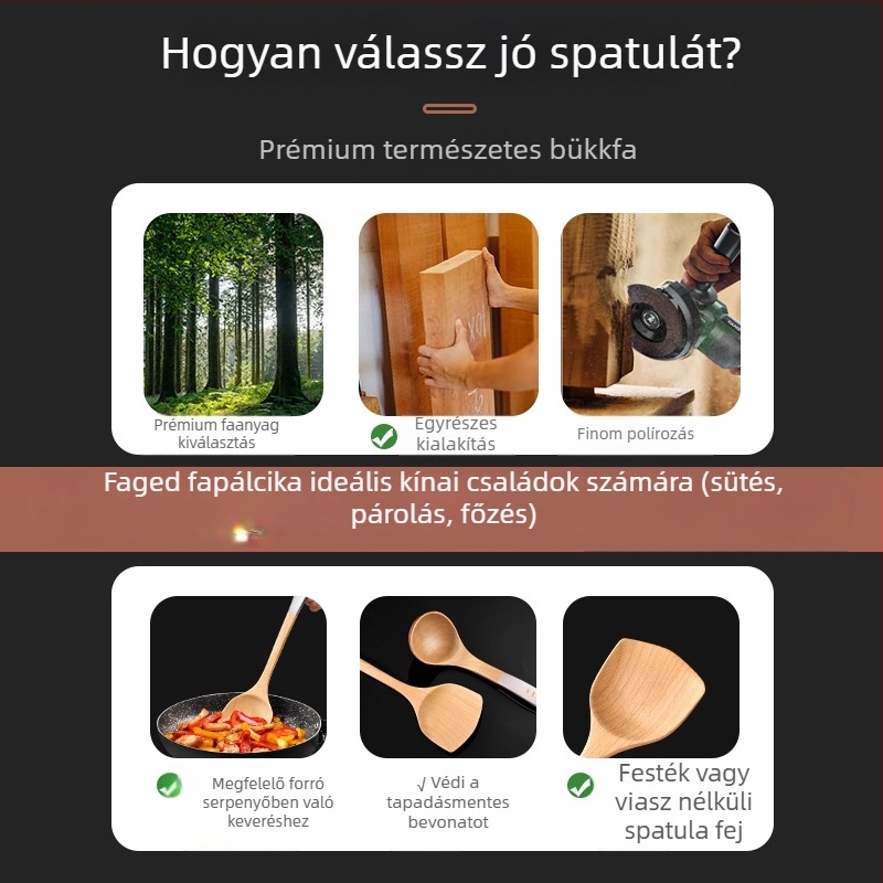 Fából készült főző spatula a PLYS/Pales-től — hőálló konyhai eszköz